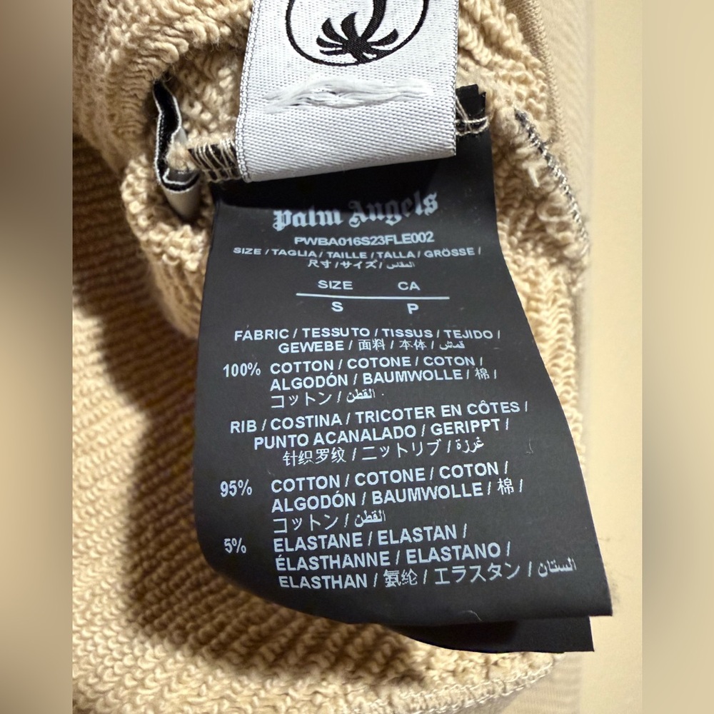 Palm Angels I Love PA Beige Cotton Crewneck boxy Sweatshirt - Picture 15 of 16